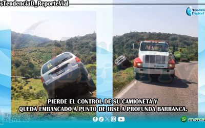 ¡¡¡MILAGRO EN SEMANA SANTA!!! Pierde el control de su camioneta y queda enbancado a punto de irse a profunda barranca.
