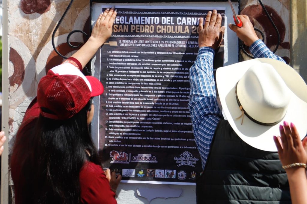 Colocan bando del Carnaval de San Pedro Cholula 2025